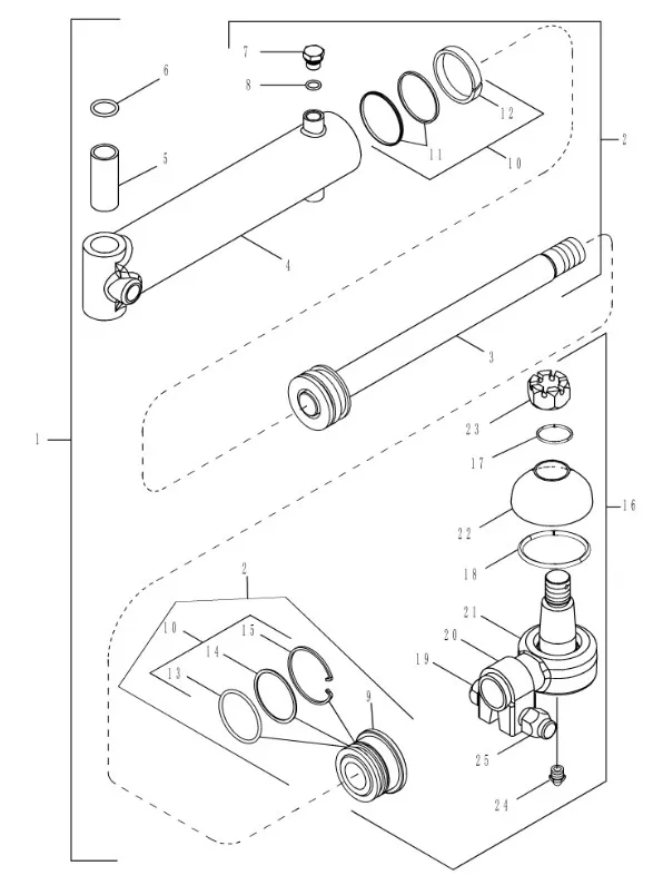 87455628 - Наконечник рул. цил. гидр. рул. моста пер. DS 4кл. TGT8./Mg.